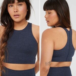 OFFLINE By Aerie The Hugger High Neck Longline Sports Bra in Night Sea Size M